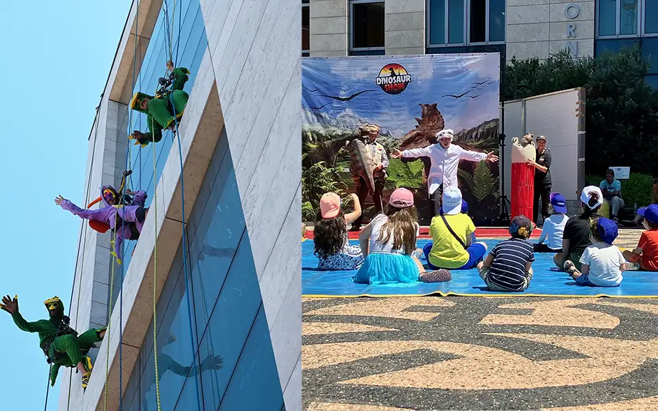 cmb news acrobati e bambini ospedale gaslini genova